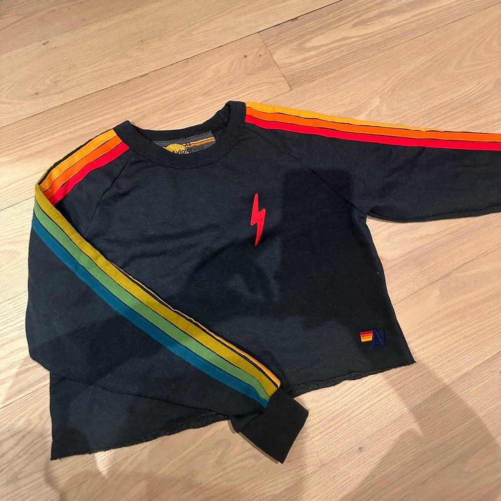Aviator nation stripe sweatshirt top, size XS